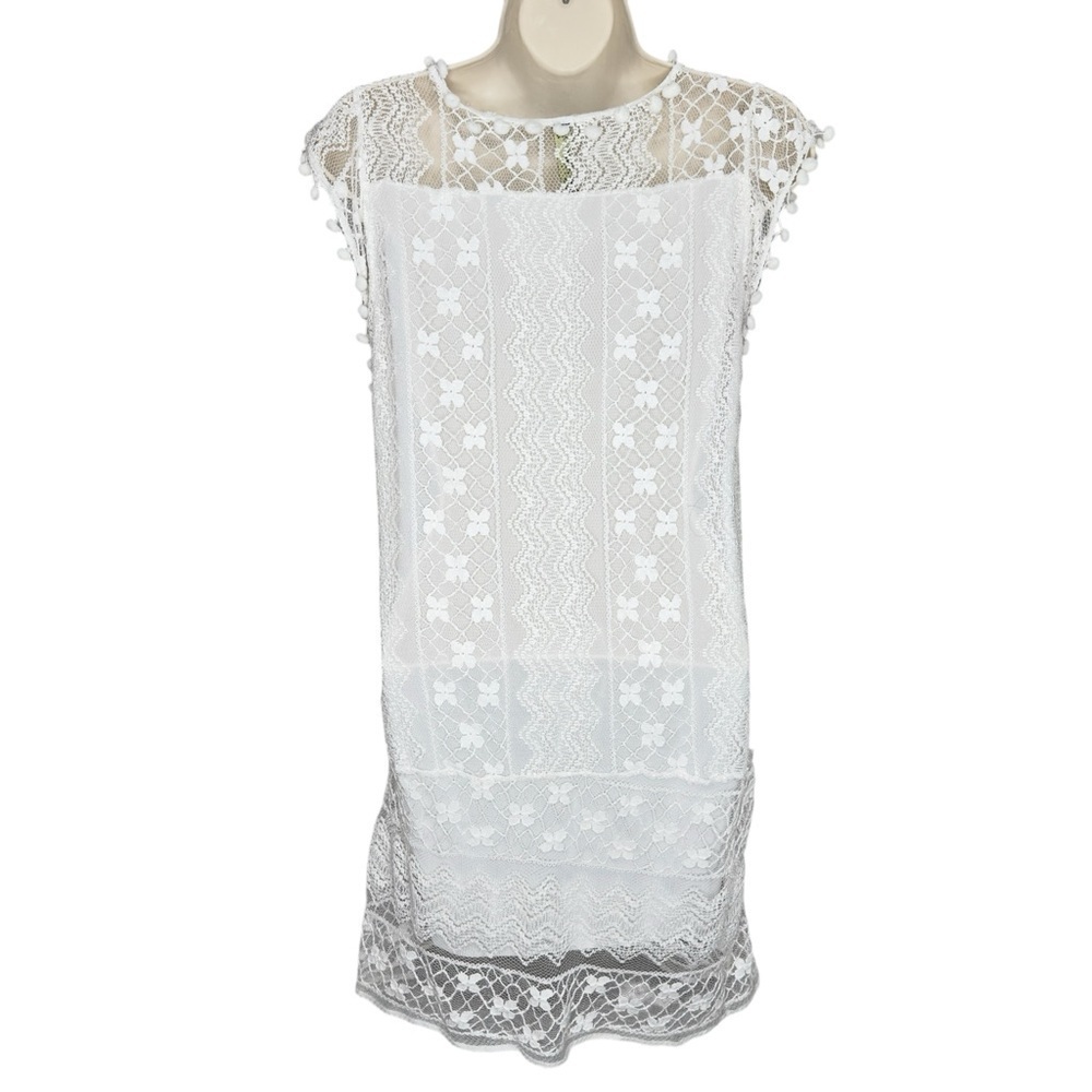 Gamiss Women’s White Floral Lace‎ Sleeveless Dress Size XL - Picture 7 of 10